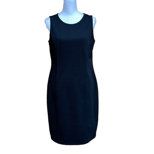 Chico’s Versatile Horizontal Ribbed Fitted Little Black Dress - EUC